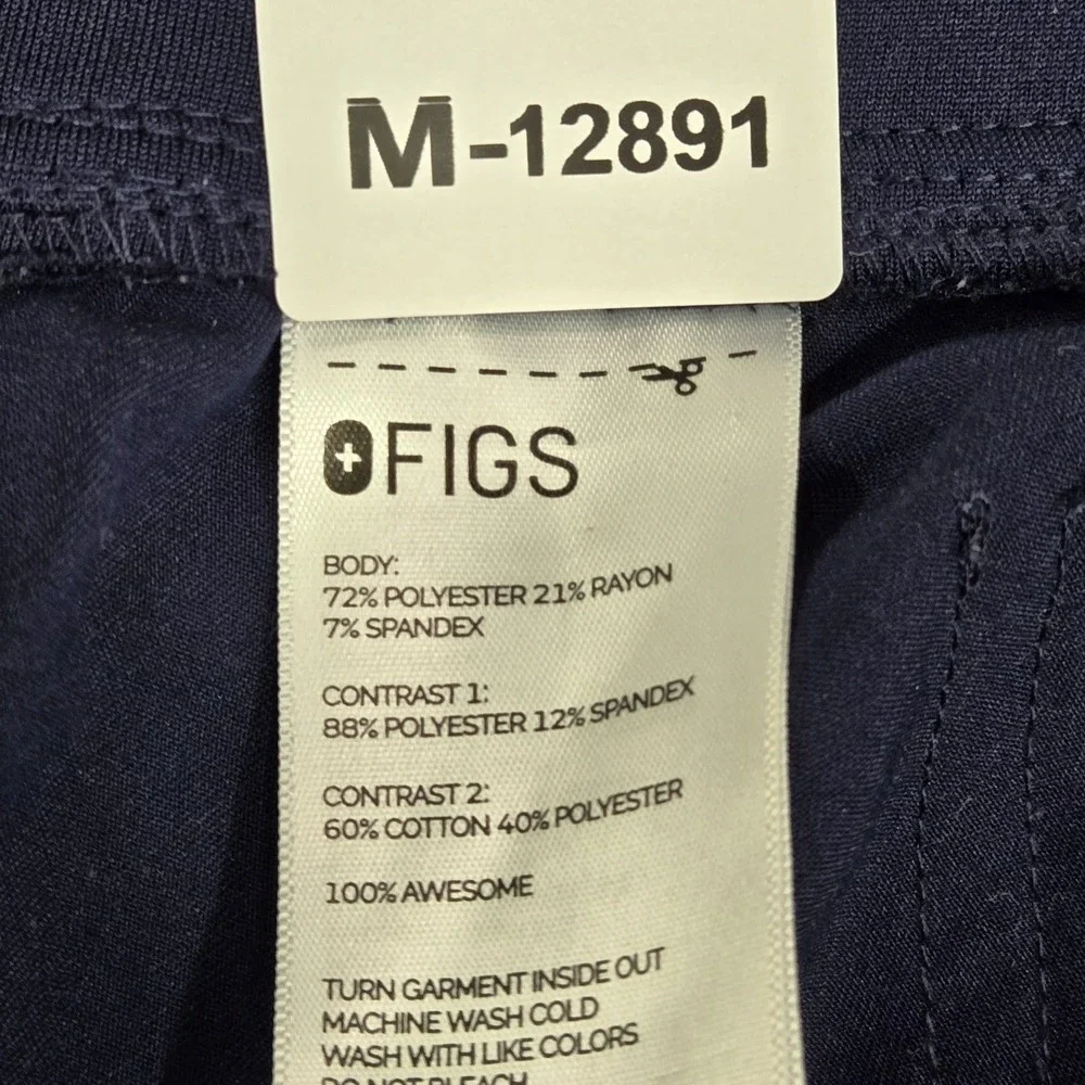 FIGS Women Scrub Pants S Blue Jogger Zamora Zipper PO#3641 29